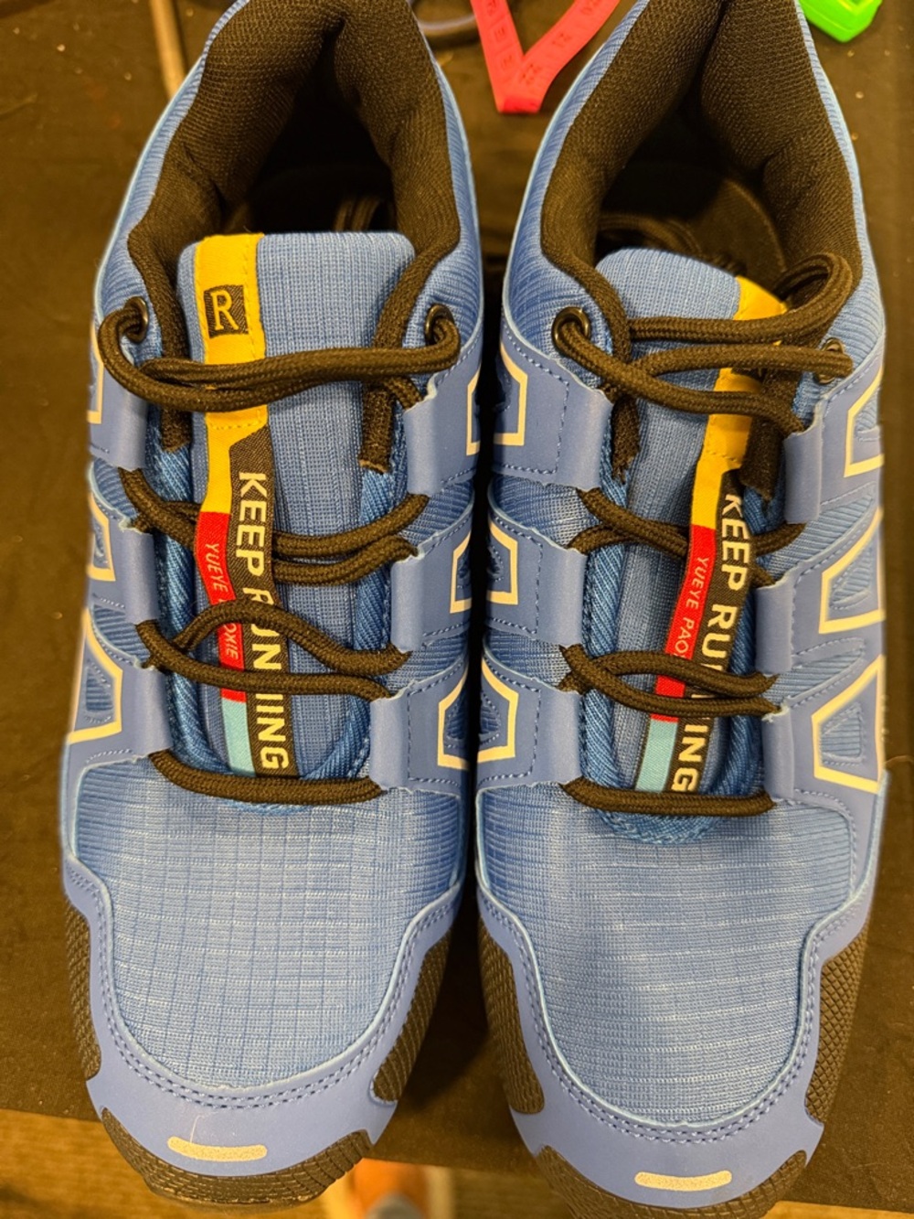 Blue 'Keep Running' Athletic Sneakers